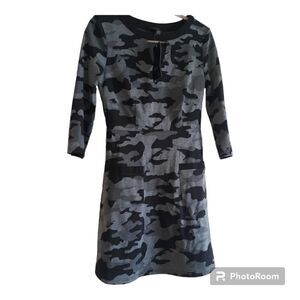 PAPILLON CLOTHING CAMO S/S Camo Dress w Keyhole Neck &Pockets